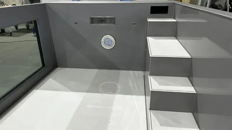 Piscina de polipropileno de 6,5 m x 2,5 m com janela de 4 m